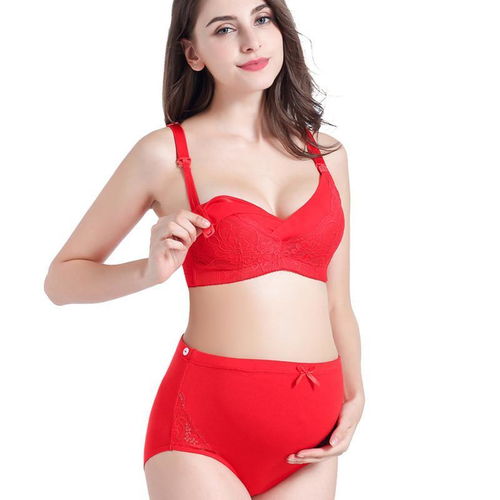 大码红色蕾丝孕妇哺乳内衣 舒适与喜庆的完美结合